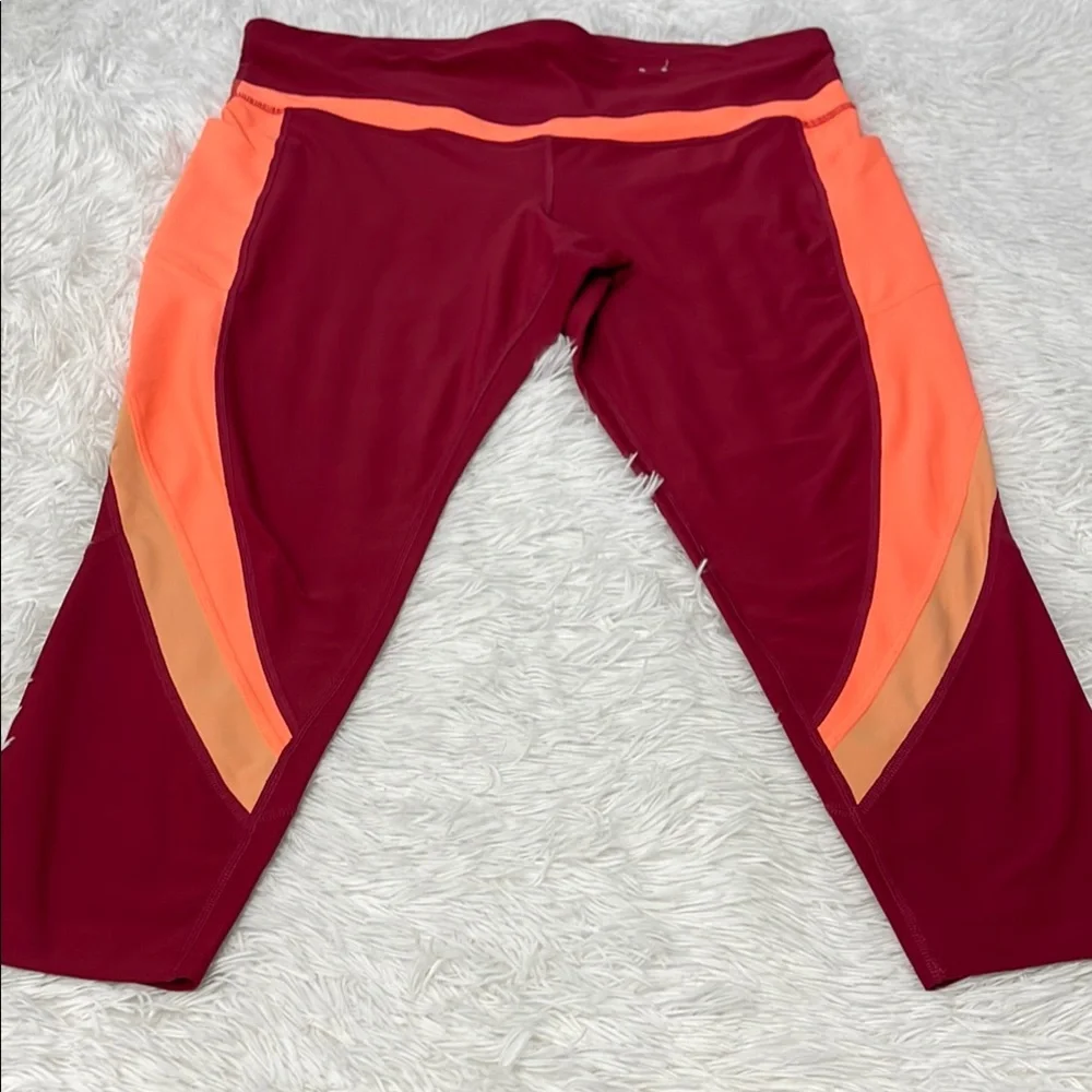 Xersion Red and Orange Leggings for Active Comfort WOMENS SIZE XXL